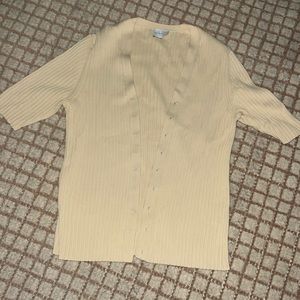 vintage anne klein ribbed clasp front shirt